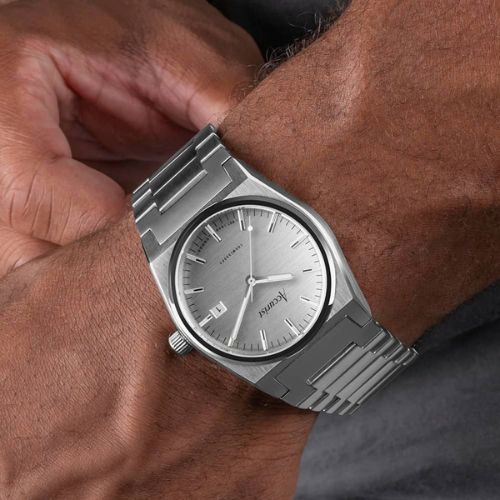 Accurist Origin Silver Watch on wrist