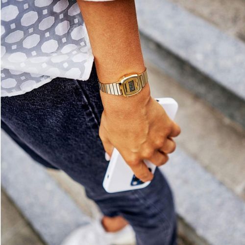 Casio Vintage Gold Tone Digital Watch on Wrist