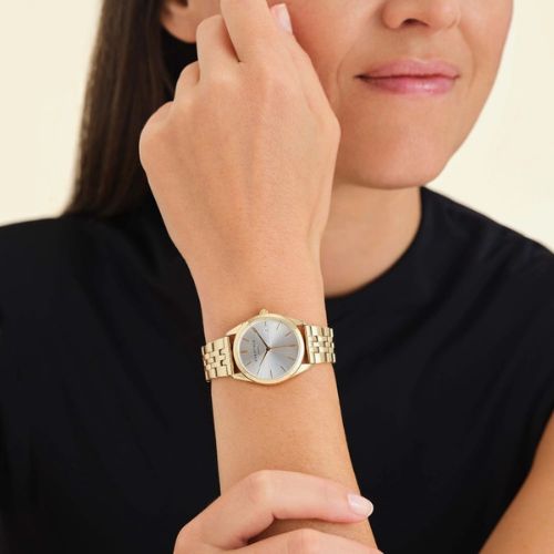 Rosefield Ace XS White Dial Golden Bracelet Watch
