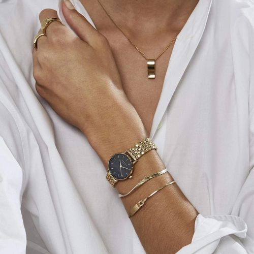 Rosefield Small Edit Black Dial Golden Bracelet Watch