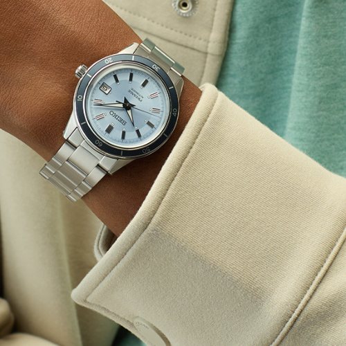 Seiko Mens Presage Style 60s Limited Edition Blue Watch Gift