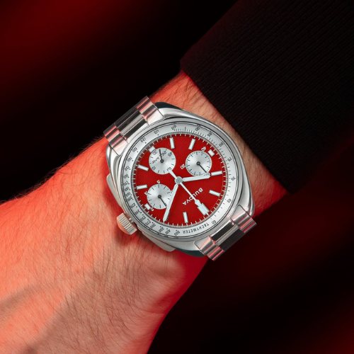 Shop Bulova Lunar Pilot Red Chronograph Watch