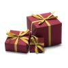 Maroon wrapping with gold bow
