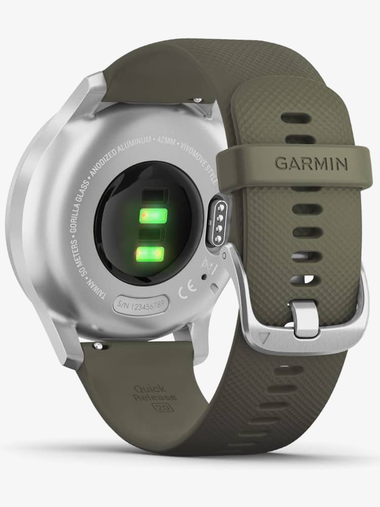 Garmin Vivomove Style Green Rubber Strap Smartwatch 010-02240-01