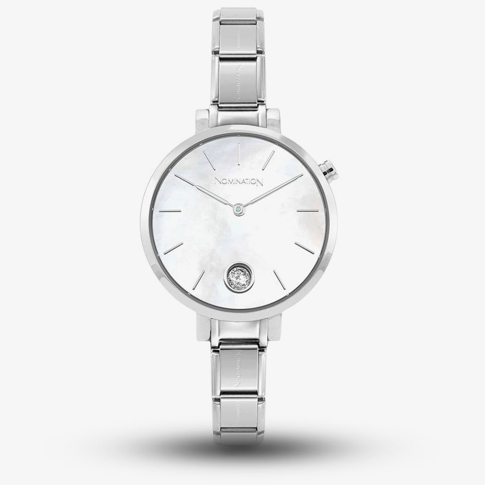 House of Watches - Nomination Ladies Composable Time Mother of Pearl Cubic Zirconia Dial Bracelet Watch 076033/008