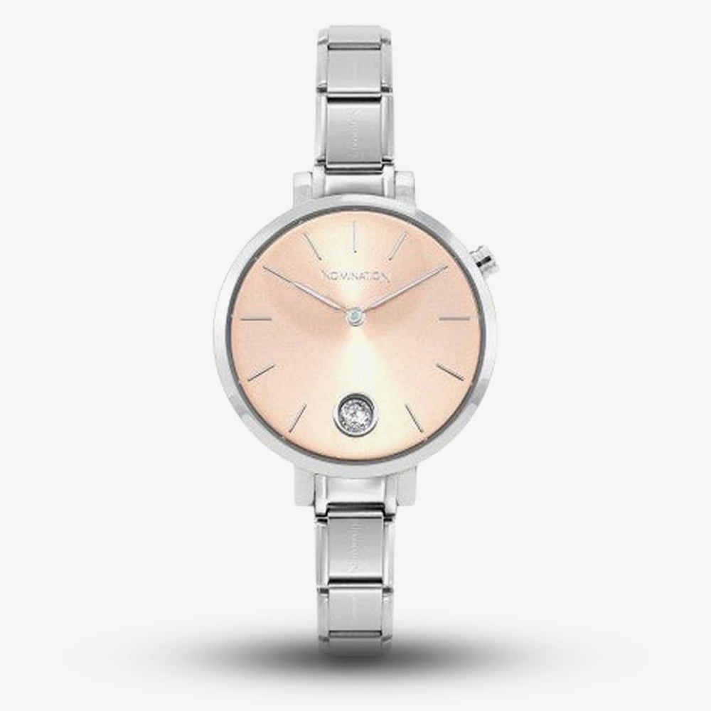 House of Watches - Nomination Ladies Composable Time Pink Cubic Zirconia Dial Bracelet Watch 076033/027