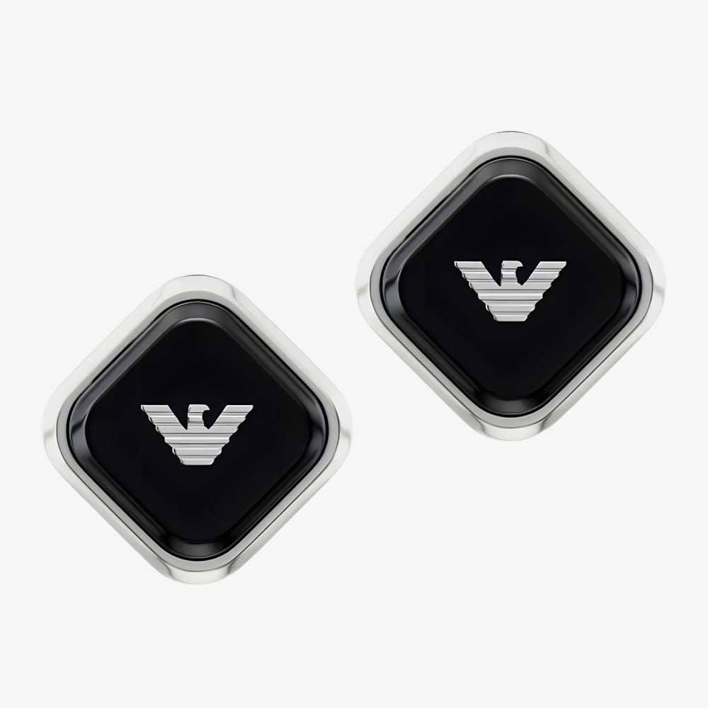 Emporio Armani Black Diamond Logo Cufflinks EGS3385040