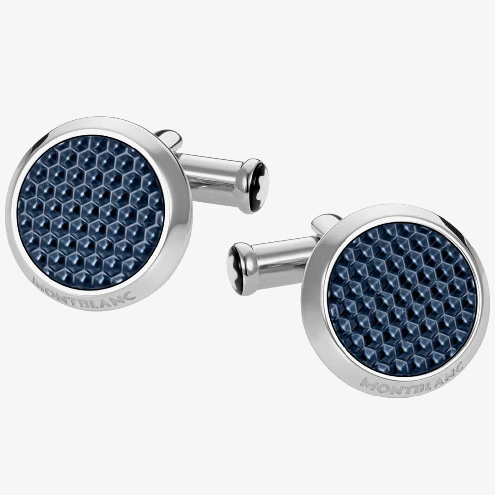 House of Watches - Montblanc Meisterstuck Blue Round Cufflinks 112904