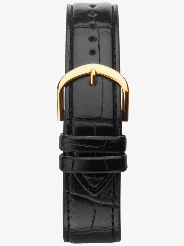 Sekonda Classic Gold Tone Black Leather Strap Watch 1535