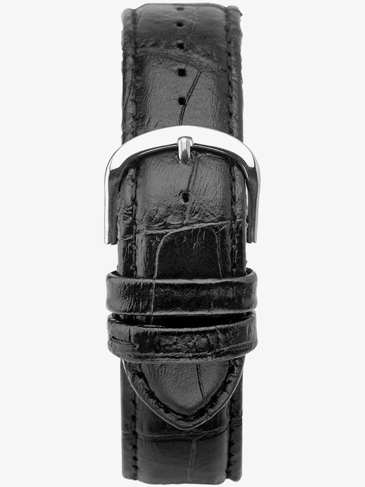 Sekonda Black Leather Silver and Rose-Gold Dial Strap Watch 1686