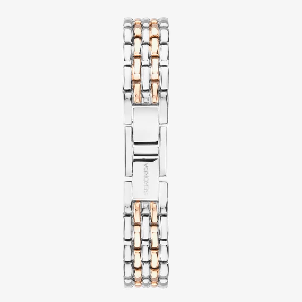 Sekonda Monica Silver & Rose Gold Plated Stone Set Watch 40643
