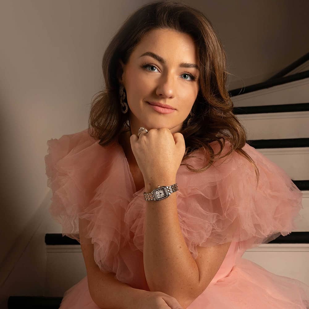 Sekonda Monica Silver & Rose Gold Plated Stone Set Watch 40643