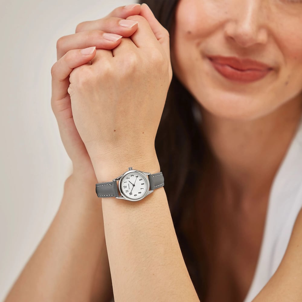 Sekonda  Ladies Evans Grey Leather Strap Watch  40713