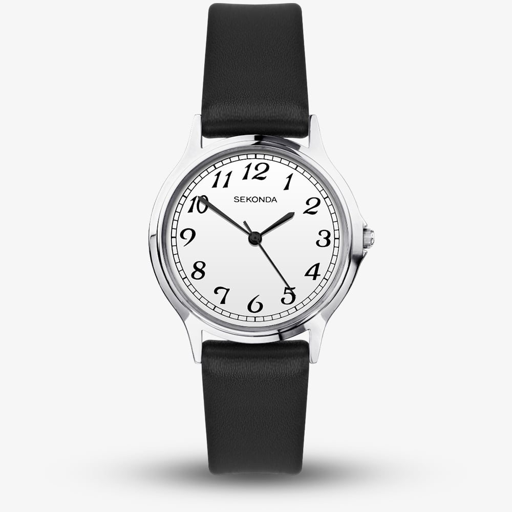 House of Watches - Sekonda Ladies Black Leather Strap Watch 2692