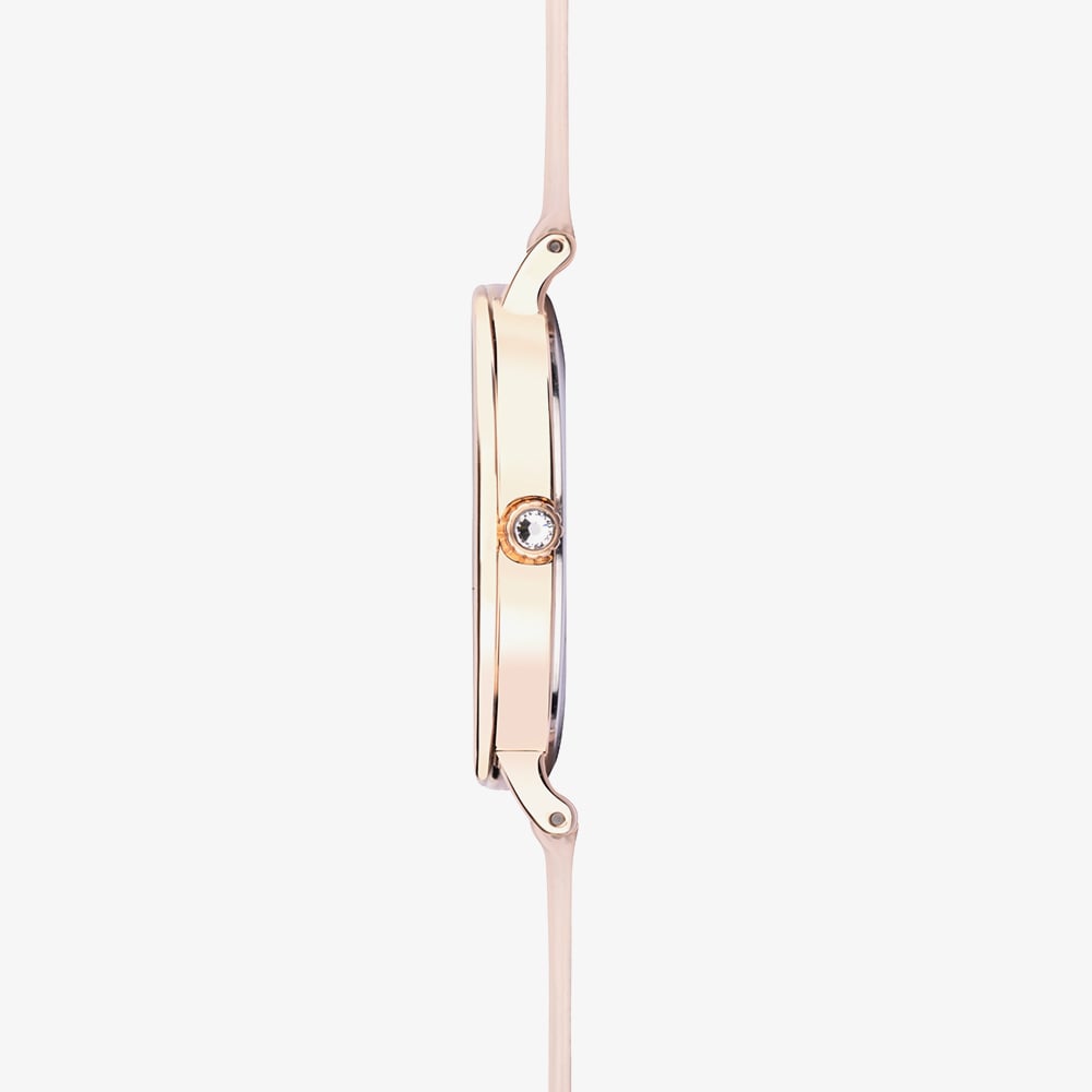 Sekonda Ladies Rose Gold Tone Pink Leather Strap Watch 40470