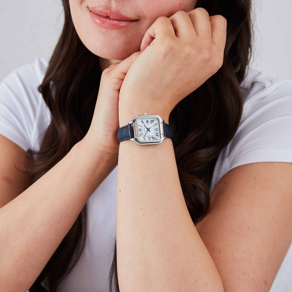 Sekonda Ladies Classic Rene White Dial Blue Leather Strap Watch 40738
