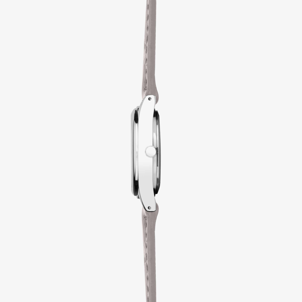 Sekonda Ladies Classic Evans White Dial Grey Leather Strap Watch 40730