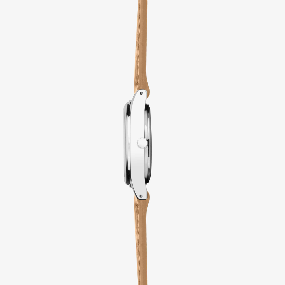 Sekonda Ladies Classic Evans White Dial Light Brown Leather Strap Watch 40731