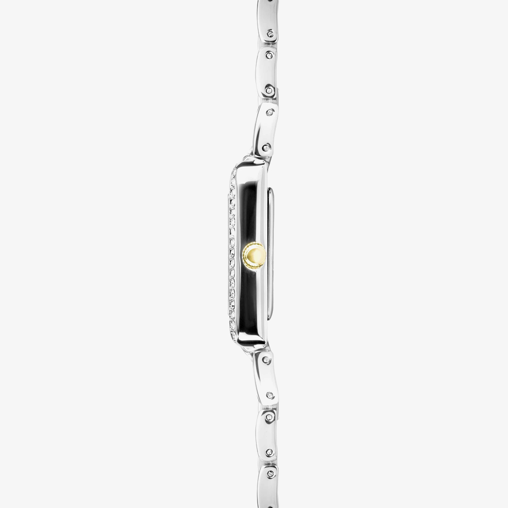 Sekonda Ladies Classic Colette White Rectangular Dial Two-Tone Metal Alloy Bracelet Watch 40735