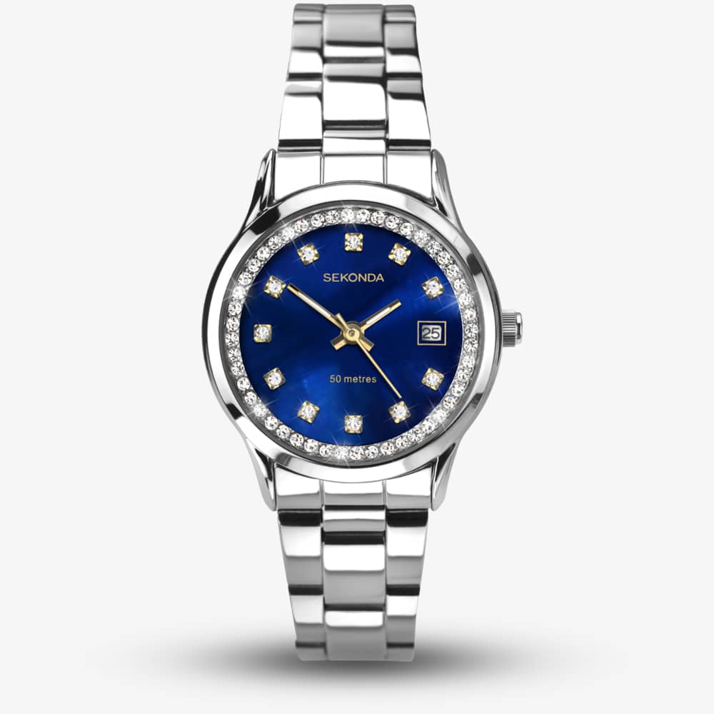 House of Watches - Sekonda Dress Catherine Blue Dial Stone Set Watch 2147