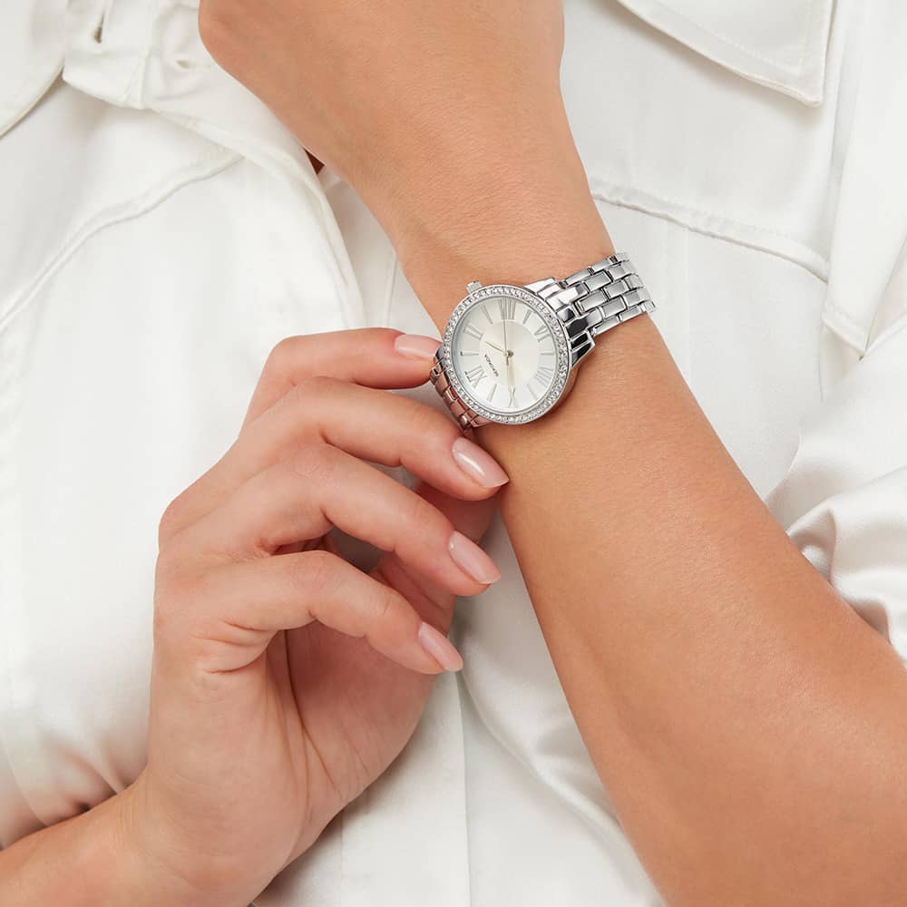 Sekonda Dress Charlotte Silver Stone Set Watch 40348