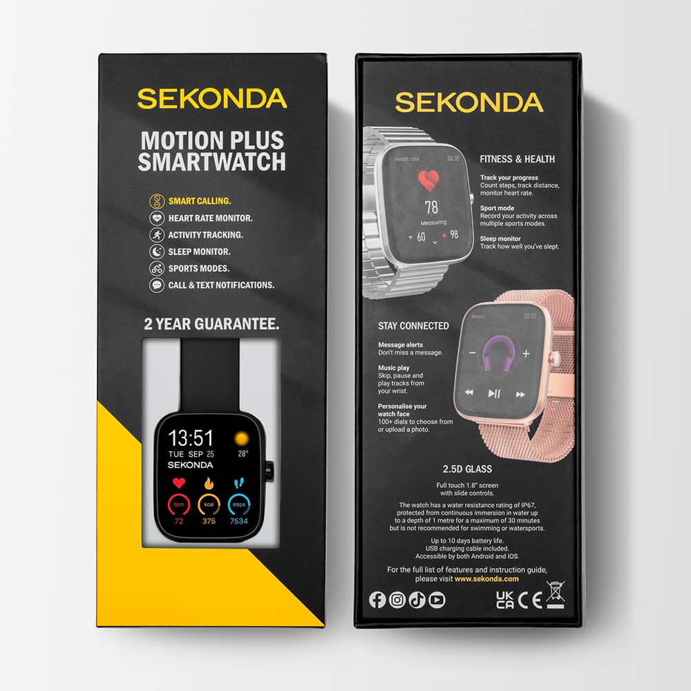 Sekonda Motion Plus Black Rubber Smart Watch 30225