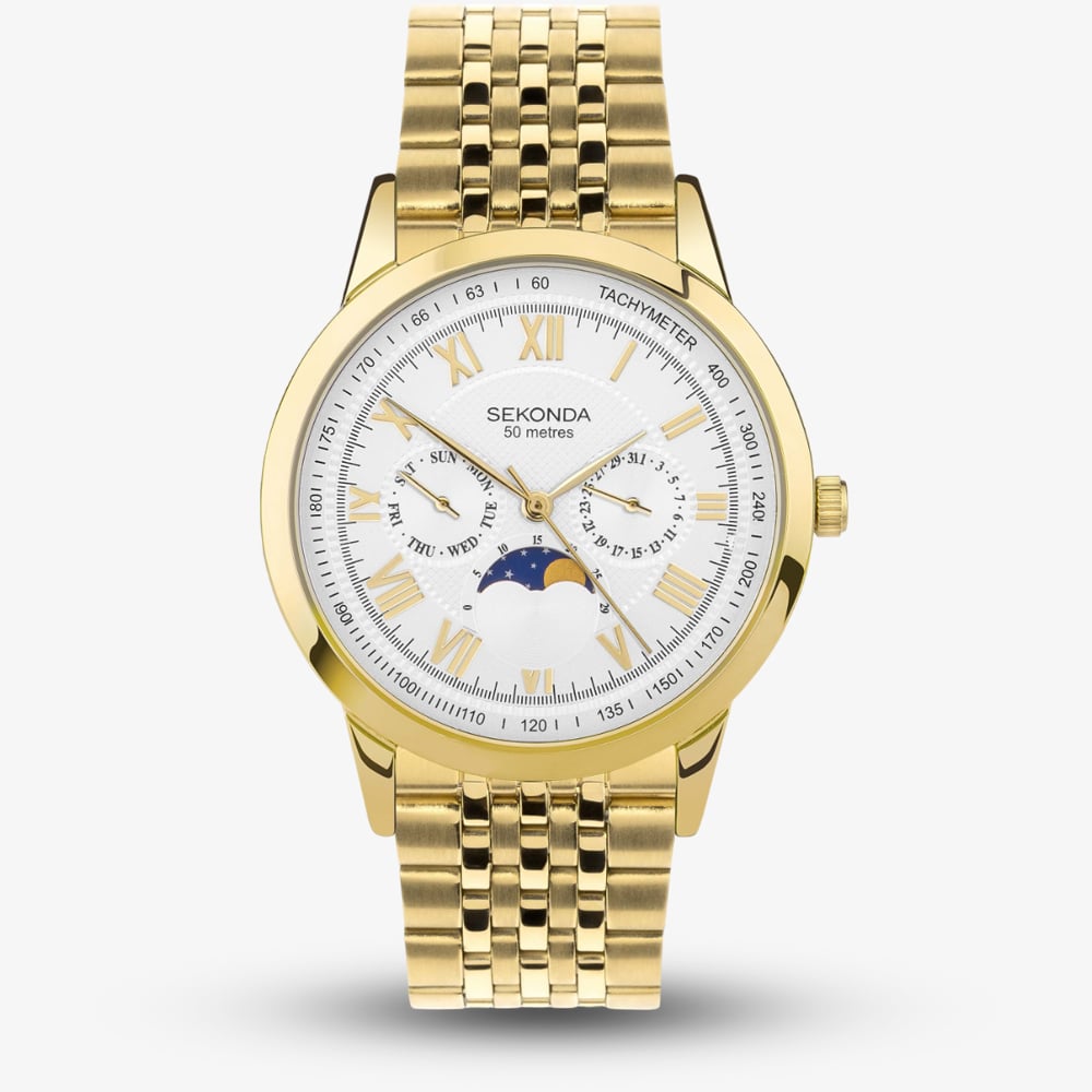 House of Watches - Sekonda Armstrong Moonphase Gold Watch 30228