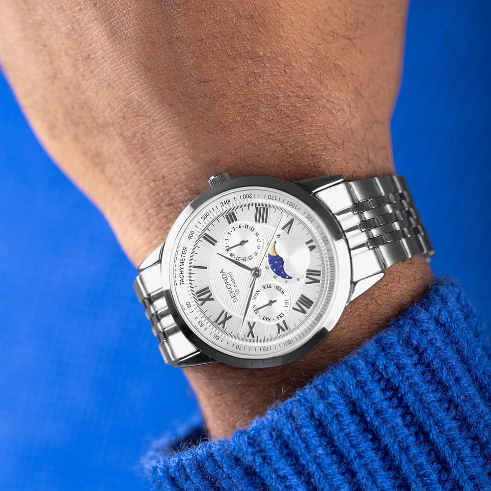 Sekonda Armstrong Moonphase Silver Watch 30229