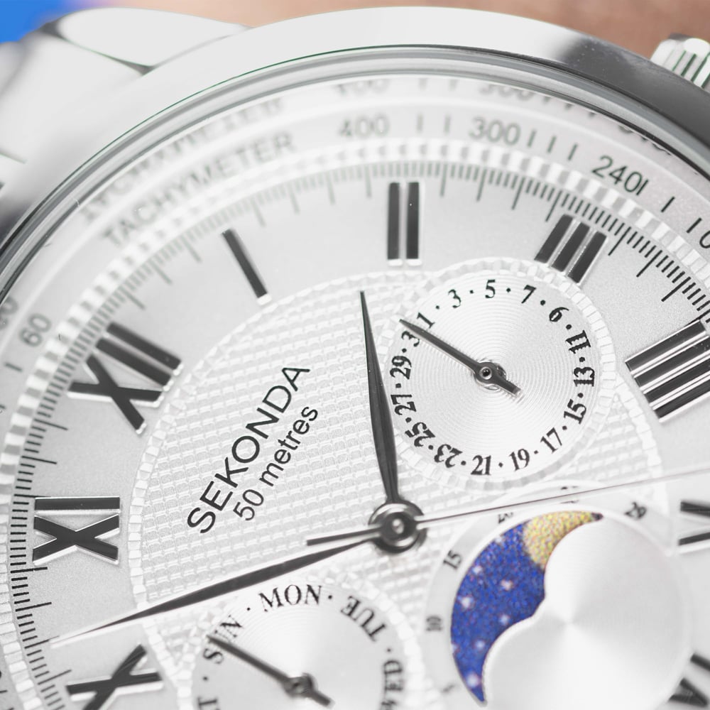 Sekonda Armstrong Moonphase Silver Watch 30229