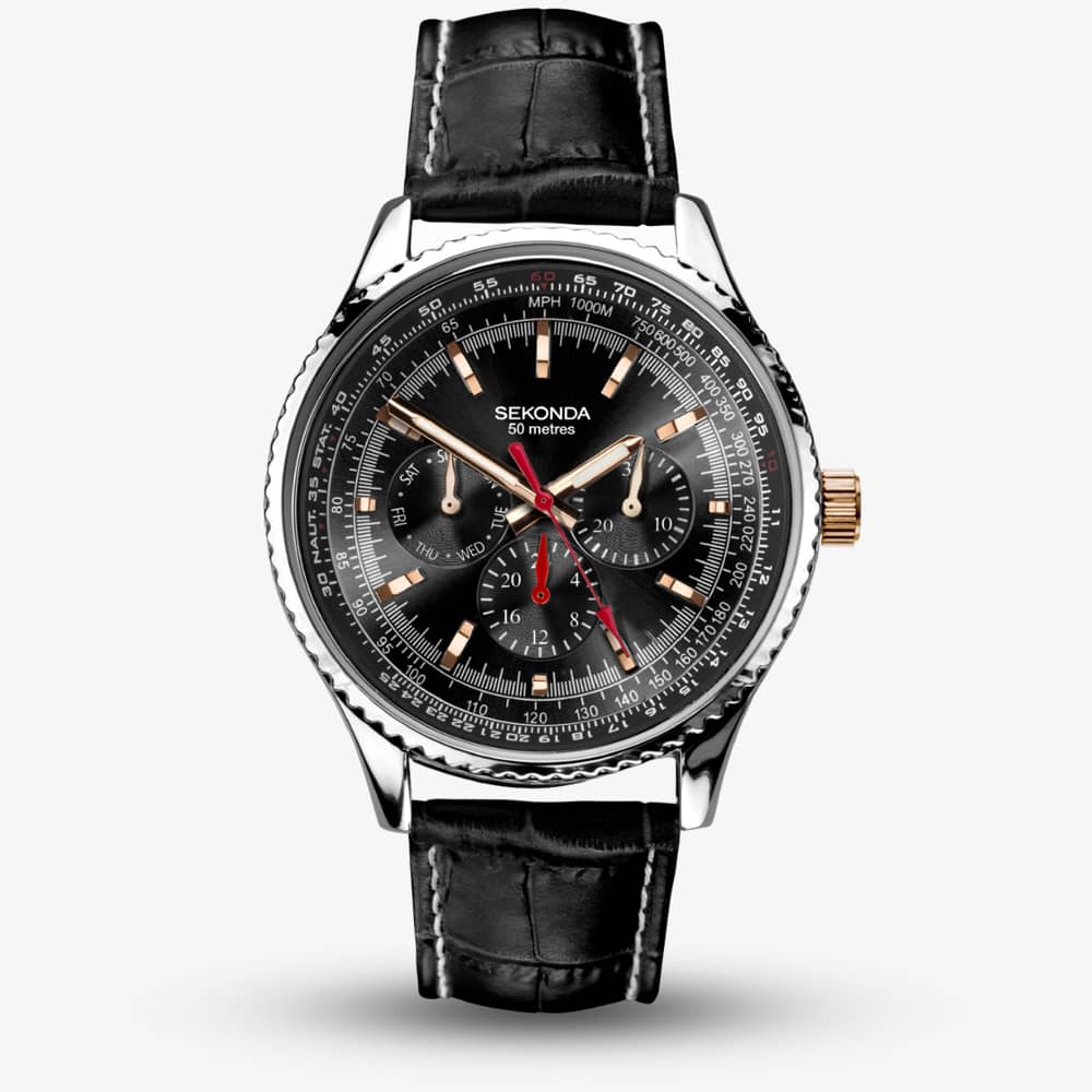 Sekonda 30036 Mens Maverick Black Pilot Watch