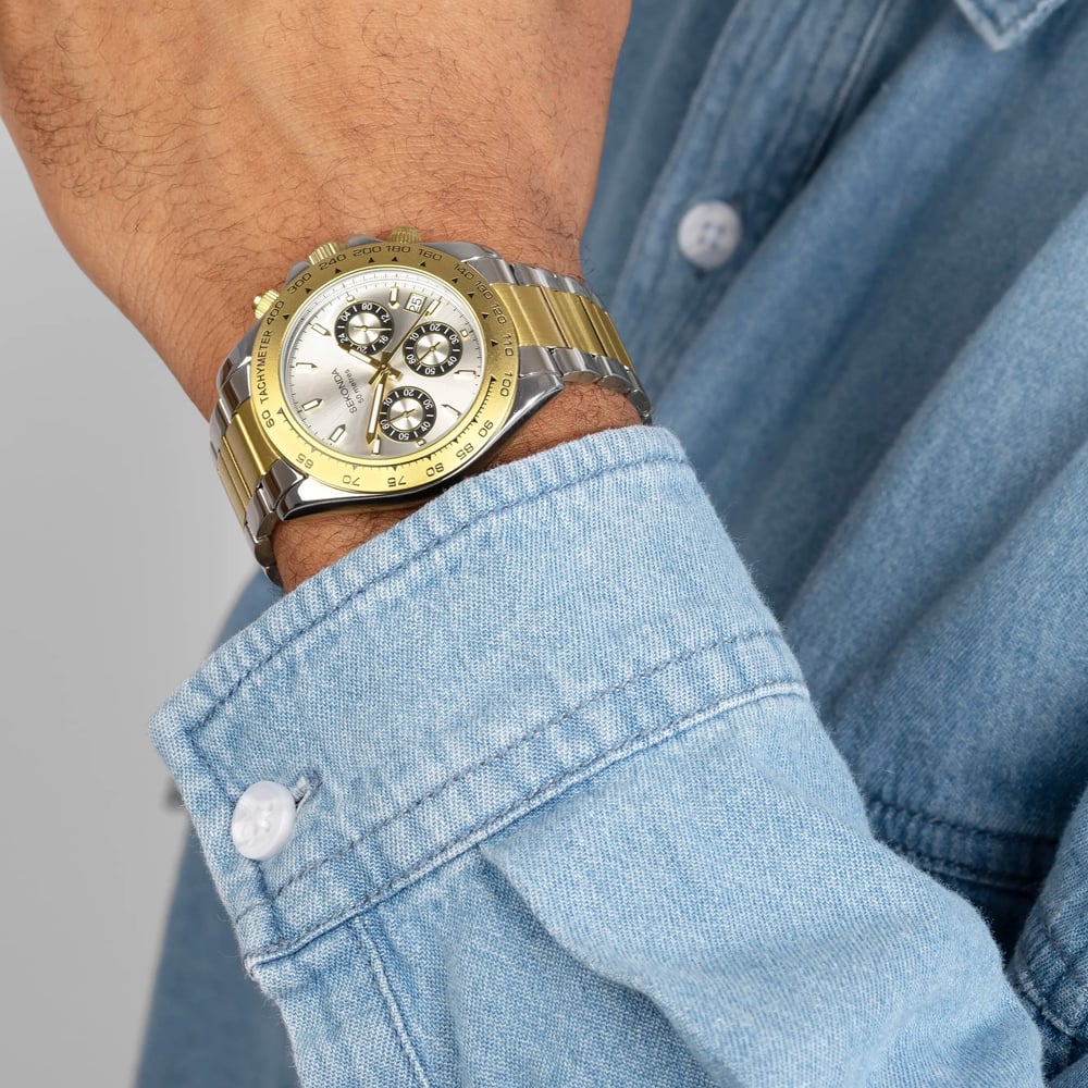 Sekonda Mens Circuit Two-Tone Chronograph Watch 30254