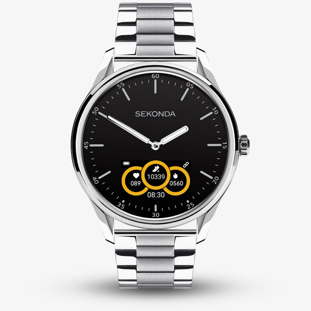 Sekonda Silver/Black/White Hybrid Smart Watch Size - Image 3