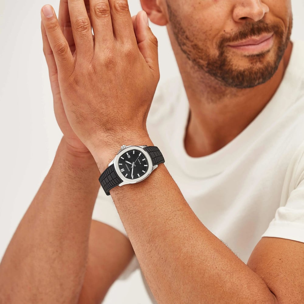 Sekonda Mens Octaire Black Rubber Strap Watch 30274