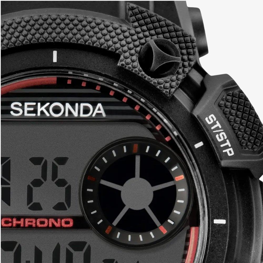 Sekonda Mens Black Plastic Digital Watch 1676