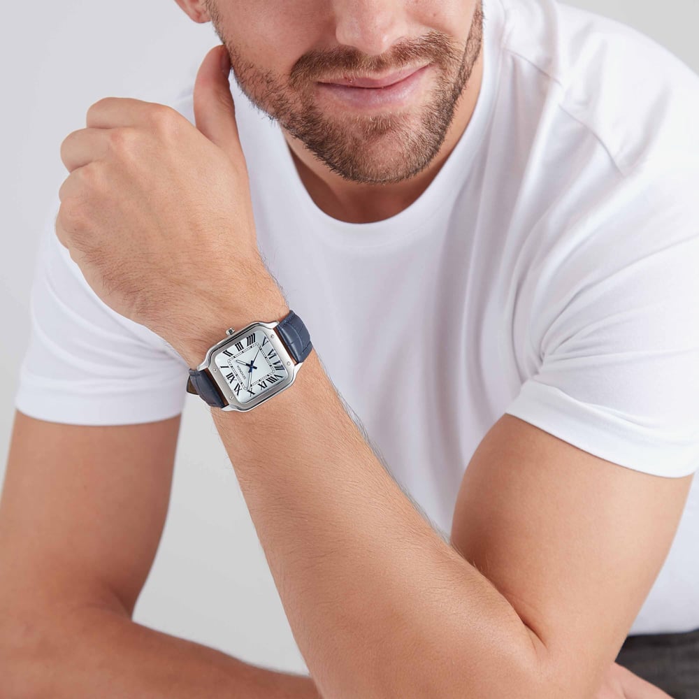 Sekonda Mens Classic Rene White Dial Blue Leather Strap Watch 30286