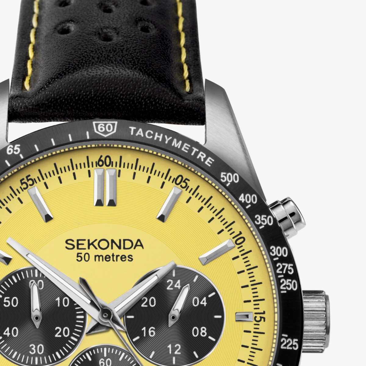 Sekonda Sports Velocity Yellow Dial Chronograph Watch 1395
