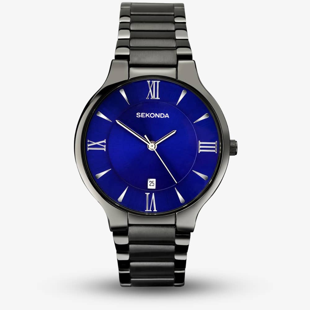 House of Watches - Sekonda Classic Equinox Gunmetal Blue Dial Watch 1140
