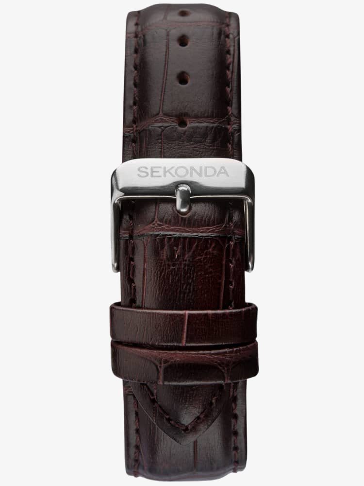 Sekonda Classic Dark Blue & Brown Leather Watch 1662