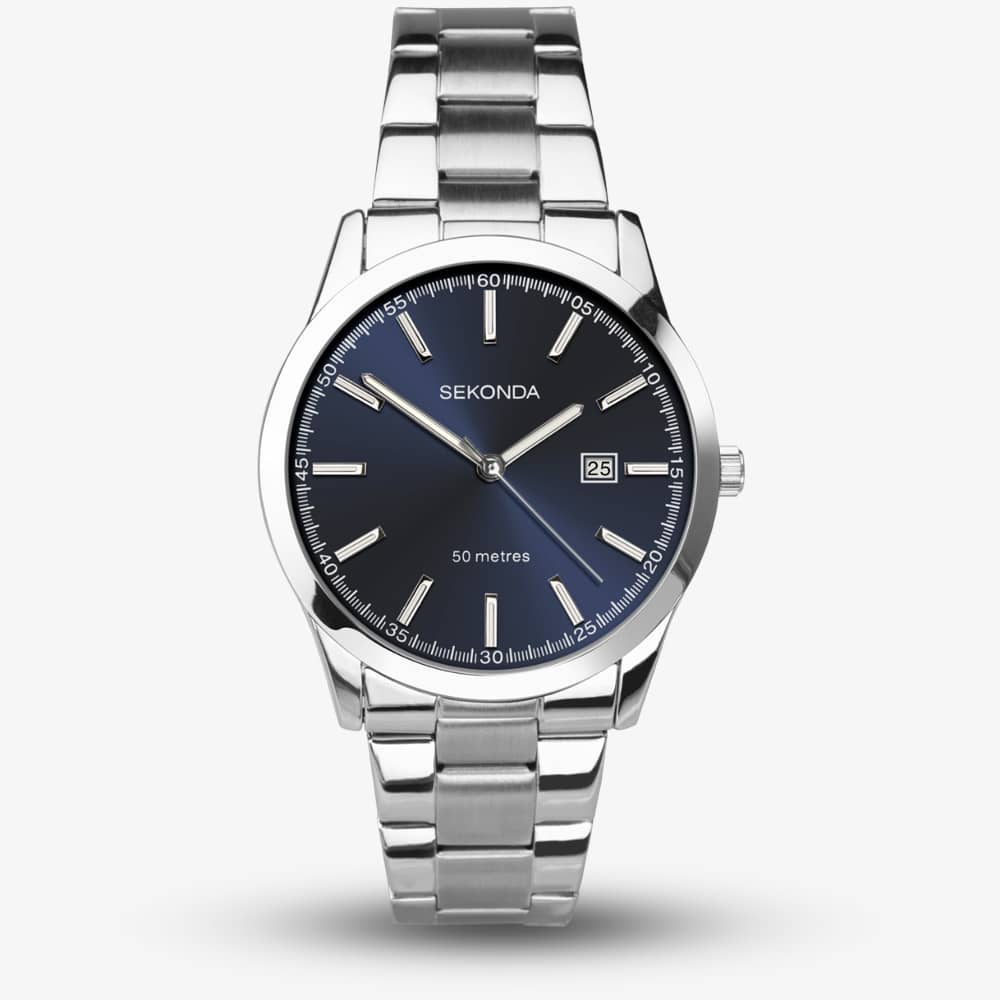 House of Watches - Sekonda Taylor Blue Dial Silver Watch 1943