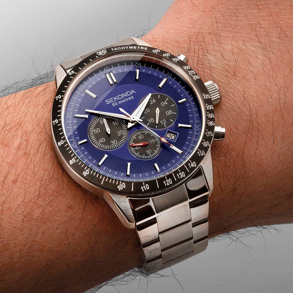 Sekonda Sports Velocity Blue Dial Chronograph Watch 1970