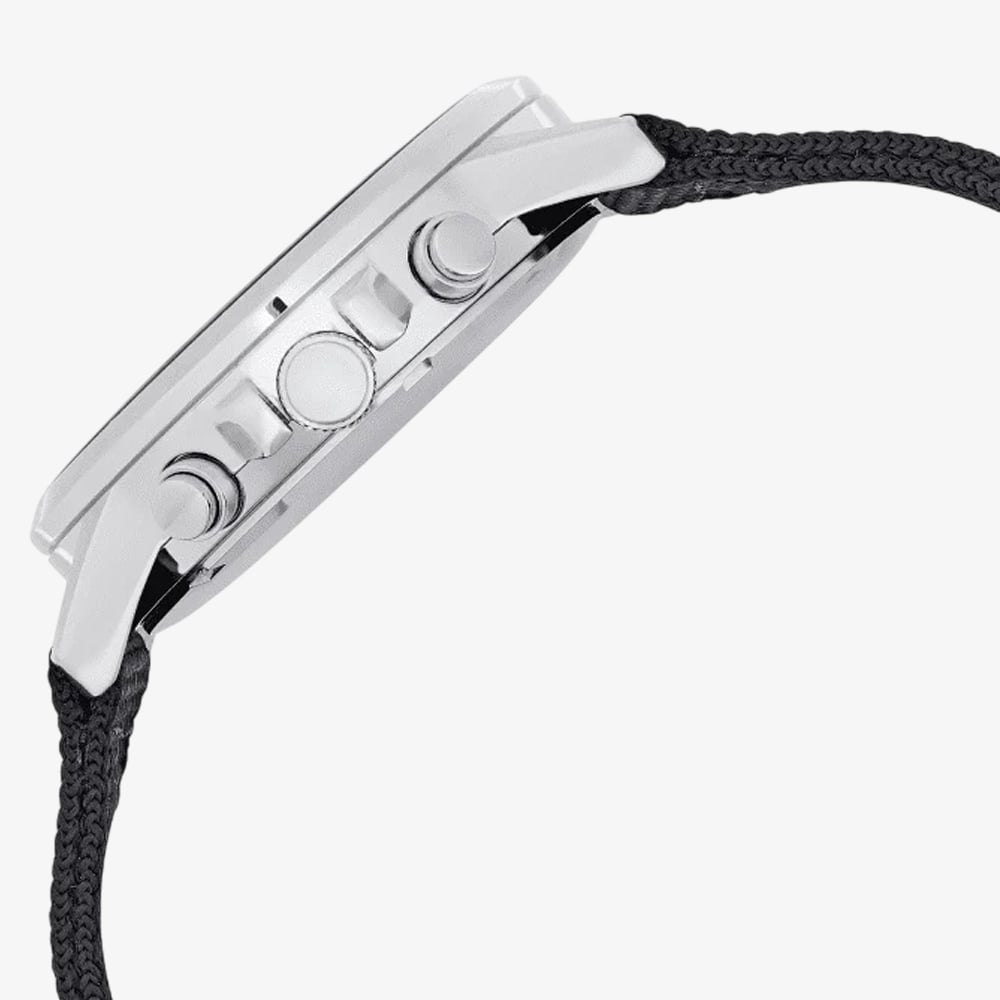 Lorus Mens Black Chronograph Fabric Strap Watch RM347JX9