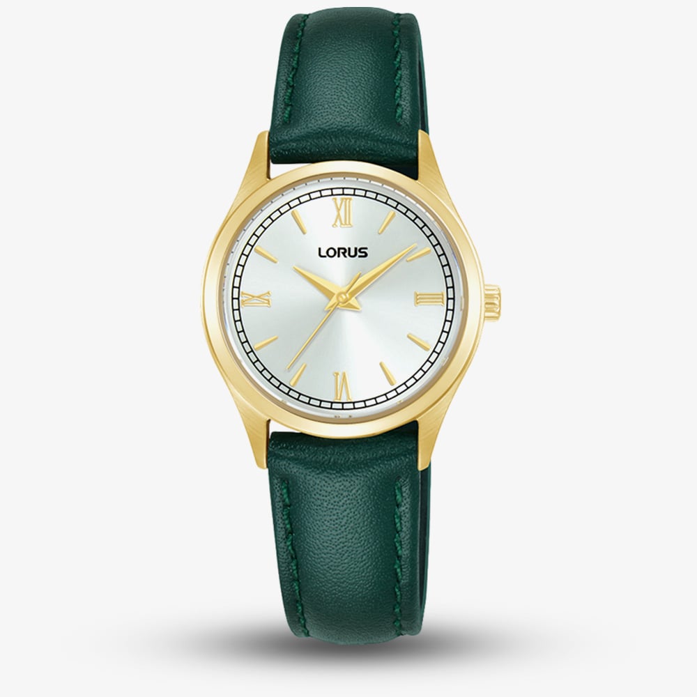 House of Watches - Lorus Ladies Classic Two Tone Green Leather Strap Watch RG216YX9