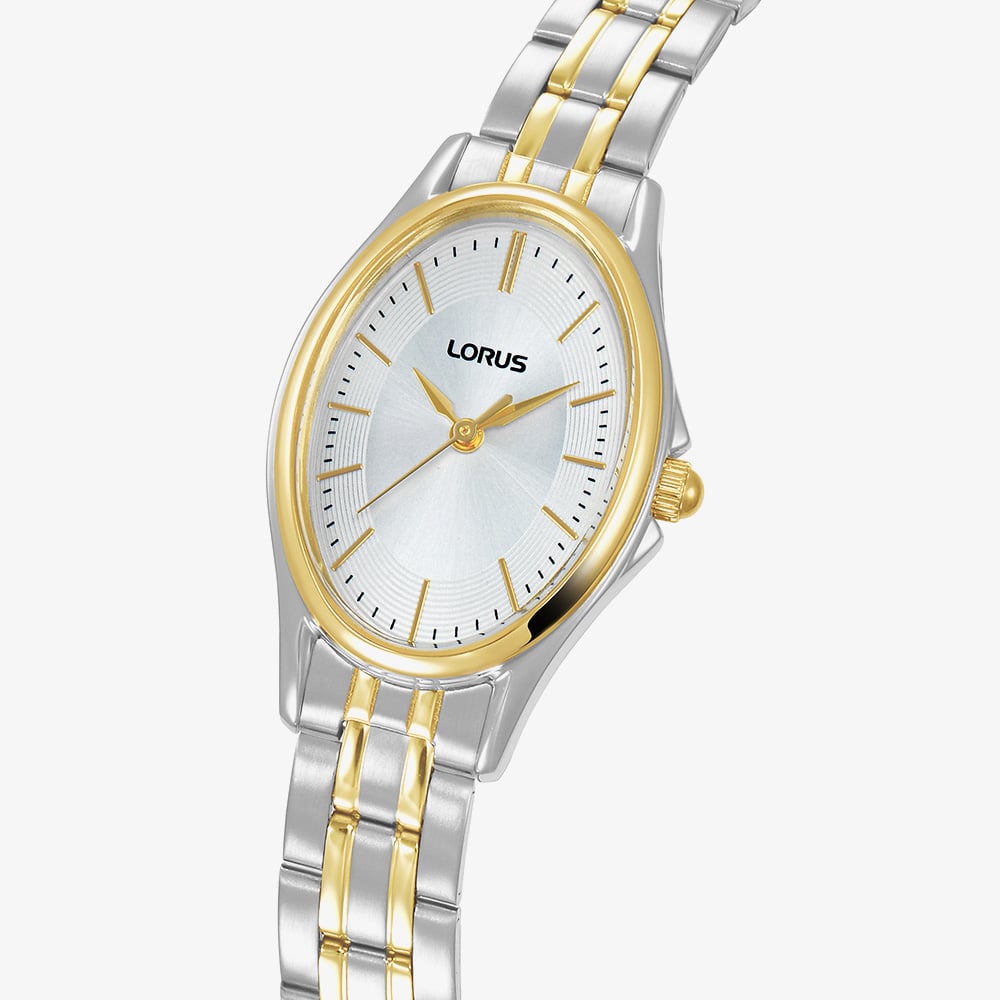 Lorus Ladies Two Tone Oval Bracelet Watch RRX86JX9