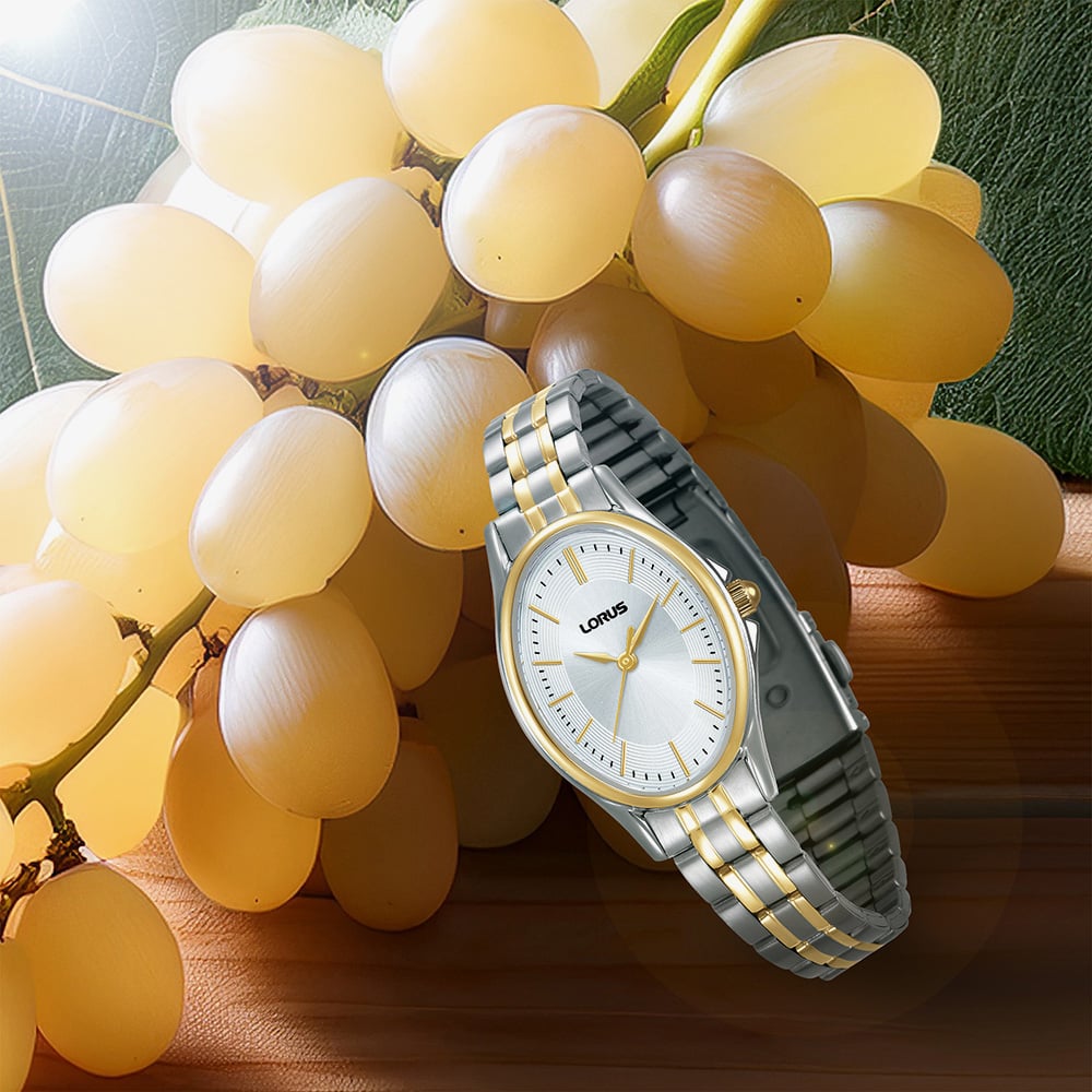 Lorus Ladies Two Tone Oval Bracelet Watch RRX86JX9