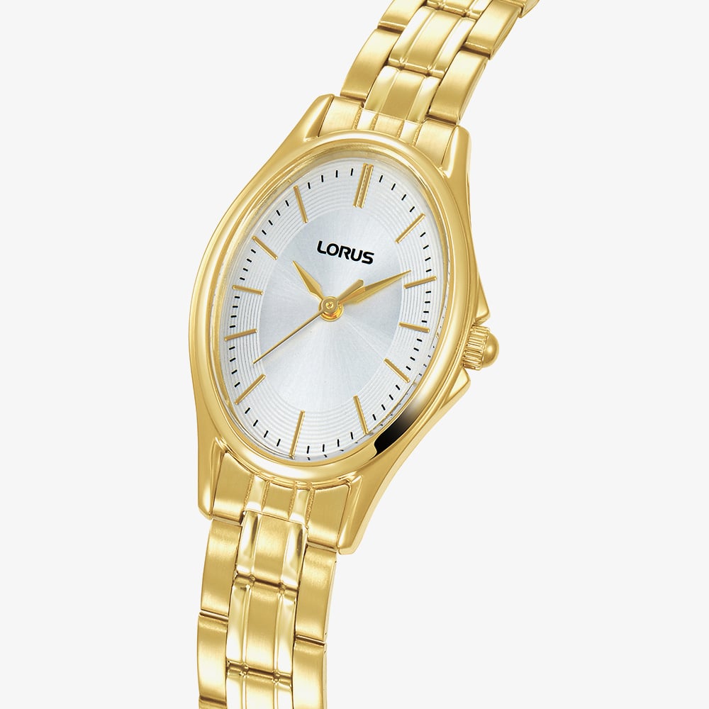 Lorus Ladies Gold Tone Oval Bracelet Watch RRX88JX9
