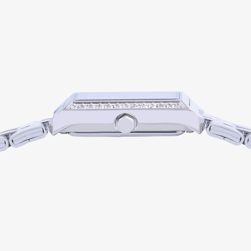 Lorus Ladies Rectangular White Dial Bracelet Watch RG233YX9