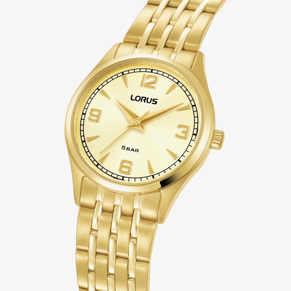 Lorus Ladies Champagne Dial Golden Bracelet Watch RG208ZX9