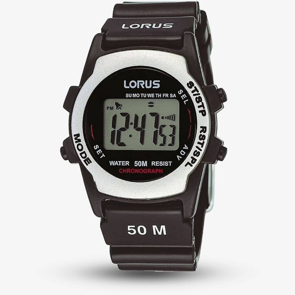 House of Watches - Lorus Mens Black Digital Watch  R2361AX9