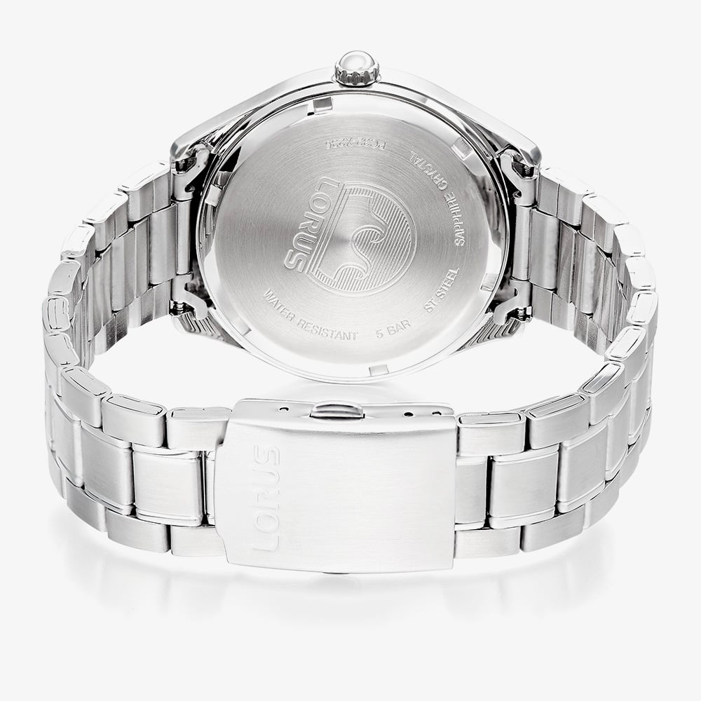 Lorus Mens Classic Blue Dial Stainless Steel Bracelet Watch RH965RX9