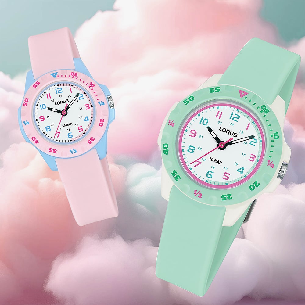 Lorus Junior Time Pink Rubber Strap Watch RRX67JX9